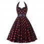 Size S Red Fashion Sleeveless Vintage 1950s Women Dress