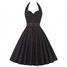 Size L Black Sleeveless Vintage 1950s Women Dress