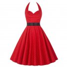 Size M Red Sleeveless Vintage 1950s Women Dress