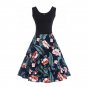 Size S Floral Printed Vintage 1950s Women Dress