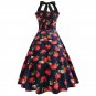 Size XL Vintage 1950s Women Strawberry Printed Dress