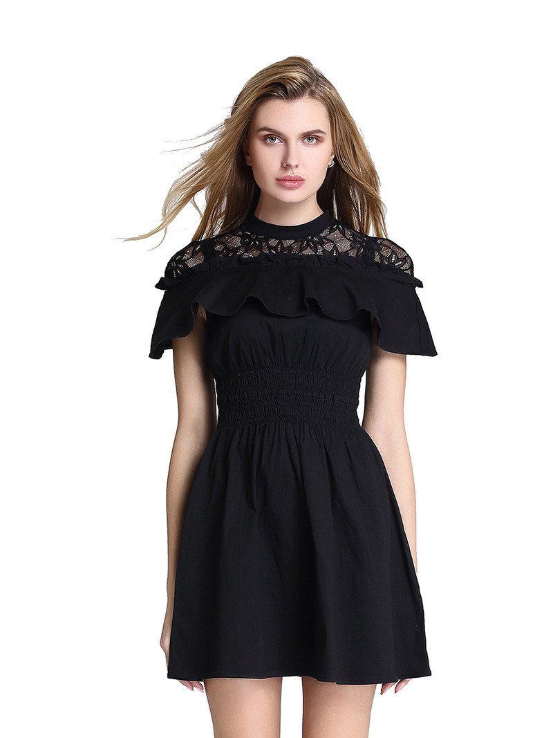 Size XXL Black Lace Summer Dress