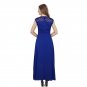 Size XXL Blue Women Long Lace Chiffon Dress