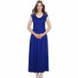 Size XXXL Blue Women Long Lace Chiffon Dress
