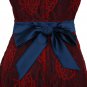 Size M Red Women Long Lace Swing Dress