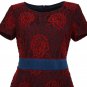 Size L Red Women Long Lace Swing Dress