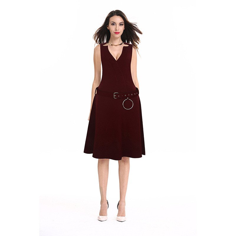 Size XL Red Women Pencil Dress Sleeveless