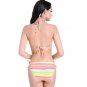 Size XL Rainbow stripes Women Halter Bikini