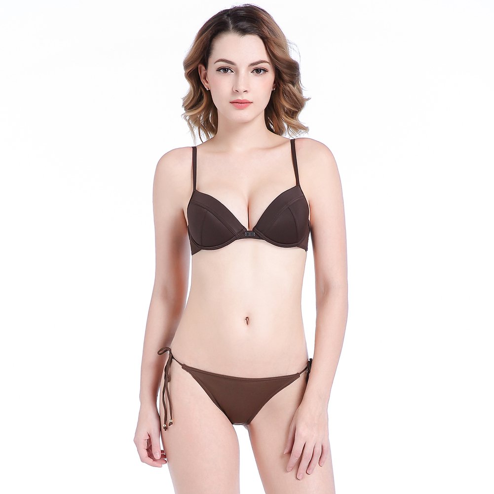 Size XL Summer Women Brown Bikini Set