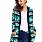 Size S Winter large size sweater printed long-sleeved loose women's sweater Christmas jacket