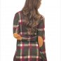 Size S Green Large size womens jacket check long-sleeved cardigan women's coat
