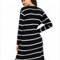 Size XL Black Fashion striped cardigan long sleeve long section of women's cardigan jacket