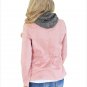 Size XXL Pink New hooded long sleeve waist fake two-Piece large size women's jacket