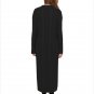 Size L Black Fashion sweater buttons rib sleeves long section of women's knit cardigan jacket