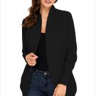 Size M Black New women's sweater long sleeve solid color large size cardigan sweater