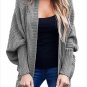 Size XL Grey Winter new wild sweater long-sleeved large size cardigan sweater