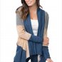 Size XL Blue New large size cardigan sweater shawl hit color long-sleeved women's sweaters