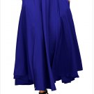 Size XXL Blue Maxi mini pleated skirt chic high waist back strap mini skirt