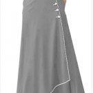 Size M Grey New elegant maxi dress button embossed high waist plus size skirt