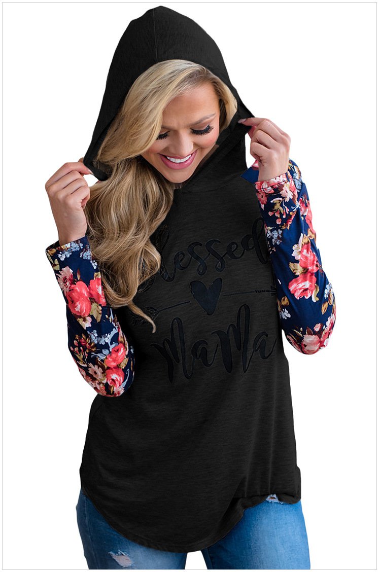 Size XL New women hooded hedging color code long sleeve women's sweater