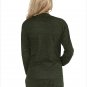 Size L Green New plus size ladies jacket knit button cardigan pocket wool cardigan