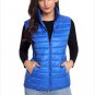 Size L Blue Winter wild jacket high collar sleeveless Slim women's vest