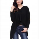 Size XL Black Fashion Cardigan Cardigan long sleeve irregular shawl plus size coat