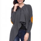 Size M Grey Fashion Cardigan Cardigan long sleeve irregular shawl plus size coat