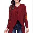 Size XL Red Fashion Cardigan Cardigan long sleeve irregular shawl plus size coat