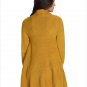 Size XL Yellow Women's large size knit fashion cardigan long sleeve irregular sweater sweater