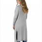 Size M Grey Winter new large size knit cardigan long-sleeved split sweater cardigan