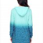 Size M Green Fashion hooded pumping long sleeve pocket women's sweater