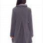 Size XL Grey High collar hem stitching side pockets high-waisted long-sleeved women's sweater