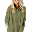 Size XL Green Large size women's dress long hedging loose women's sweater