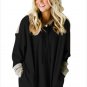 Size M Black Large size women's dress long hedging loose women's sweater
