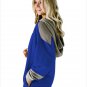 Size XXL Blue Large size women's dress long hedging loose women's sweater