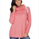 Size S New women's pile hedging large size solid color long-sleeved women's sweater
