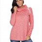 Size L New women's pile hedging large size solid color long-sleeved women's sweater