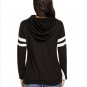 Size XL Winter large size women's hood long-sleeved hooded striped sweater women