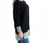 Size S Winter women's round neck hit the color split hem plus large long-sleeved women's sweater