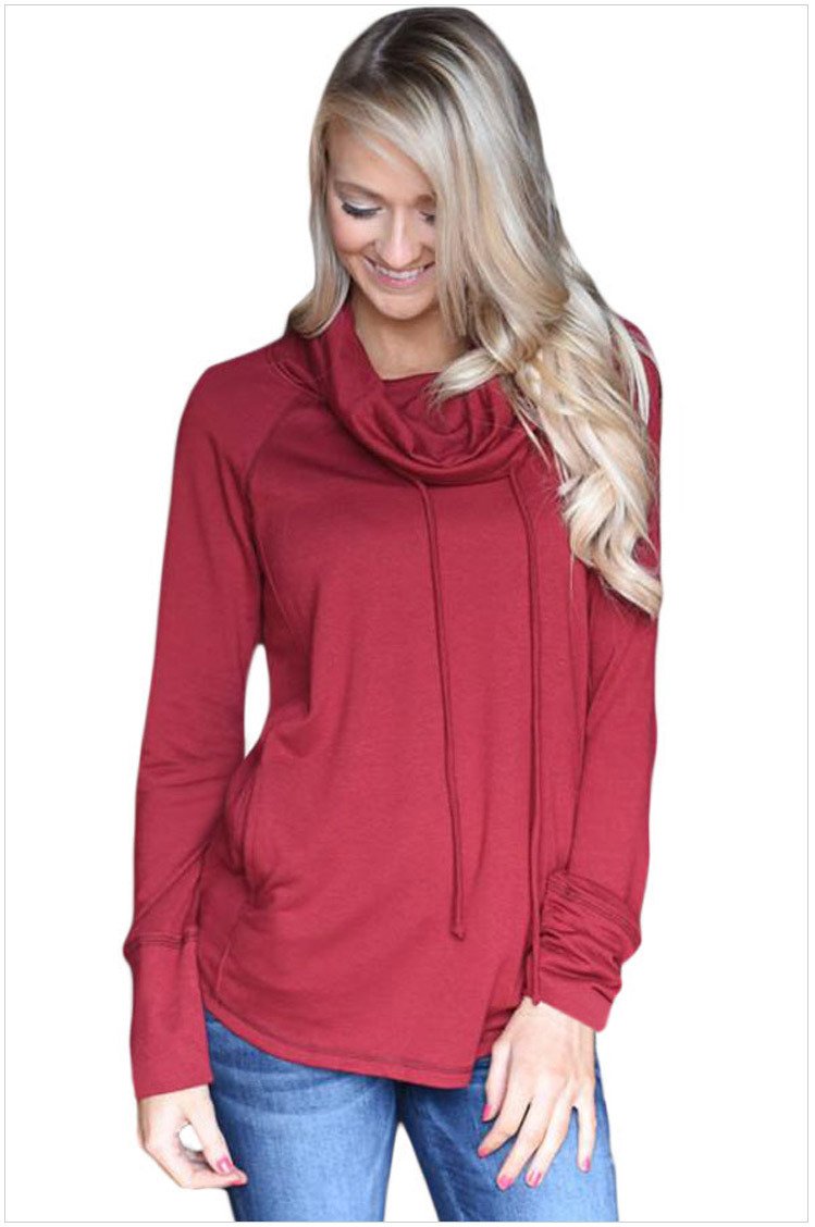 Size S Red Winter Sweatshirts Heap Header Long Sleeve Ladies Sweater