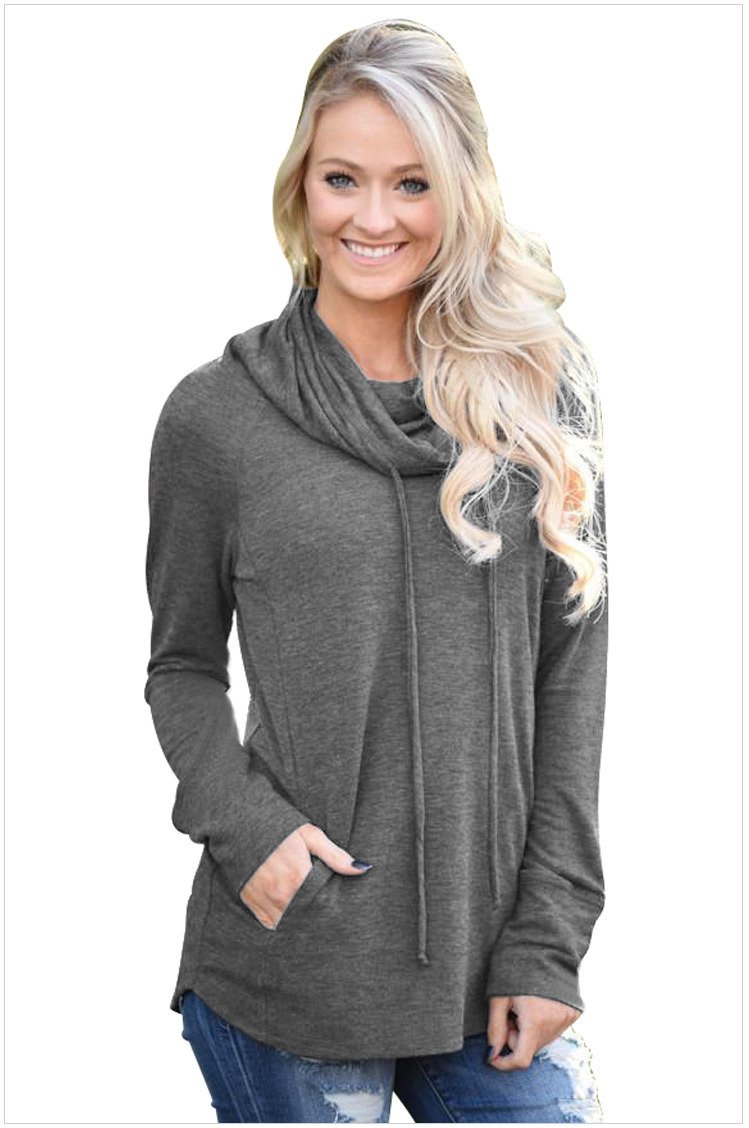 Size L Grey Winter Sweatshirts Heap Header Long Sleeve Ladies Sweater