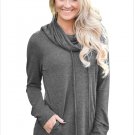 Size XL Grey Winter Sweatshirts Heap Header Long Sleeve Ladies Sweater