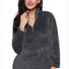 Size XXL Grey Womens fashion wool hedging high collar long sleeve women's sweater