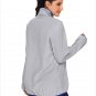 Size S Grey New fashion pullover high collar button long-sleeved women's sweater