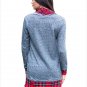 Size L Grey Fashion chic lattice hooded cloak hedging long sleeve Slim plus size coat