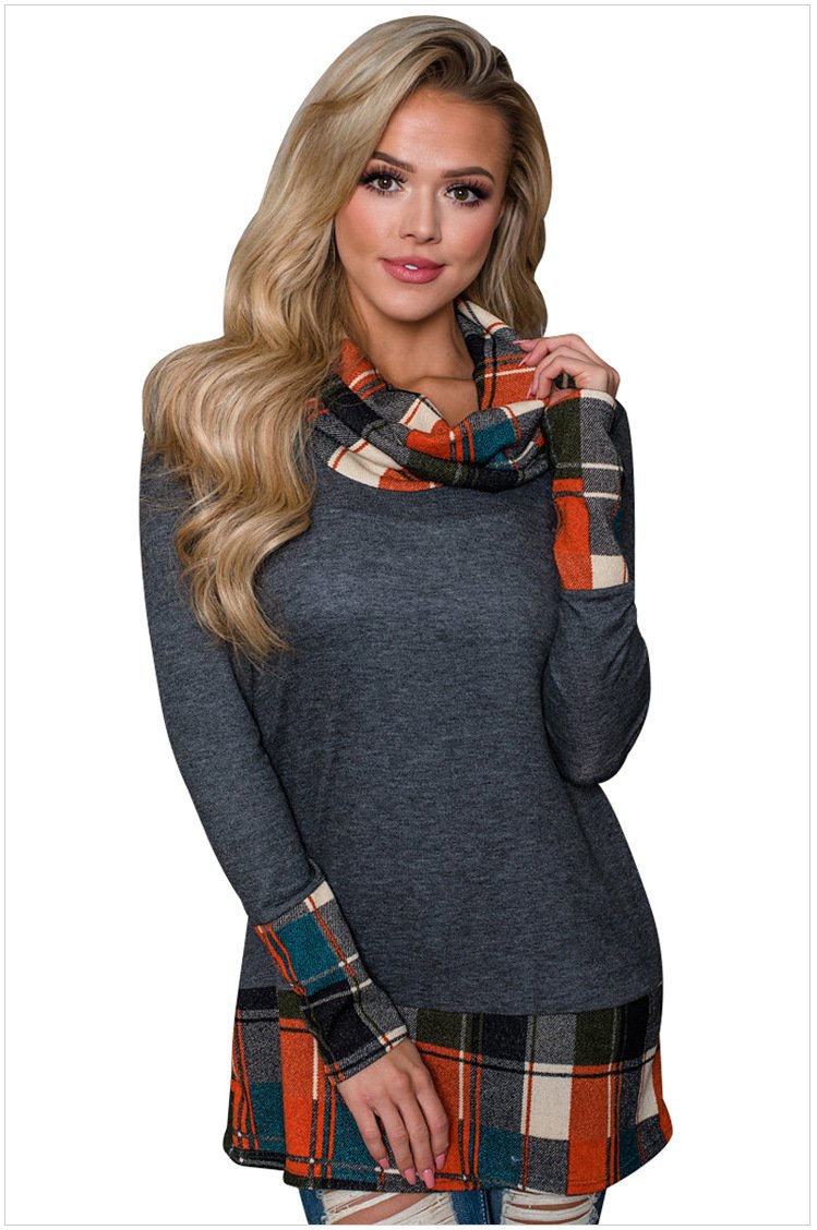 Size M Darkgrey Fashion chic lattice hooded cloak hedging long sleeve Slim plus size coat