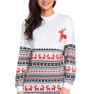 Size L Winter new Christmas printing ladies round neck long sleeve sweater