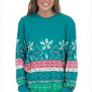 Size XL Green Winter new unique round neck long-sleeved self-cultivation women's sweater