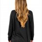 Size XL Black New chic chest long-sleeved large-size women's sweater round neck